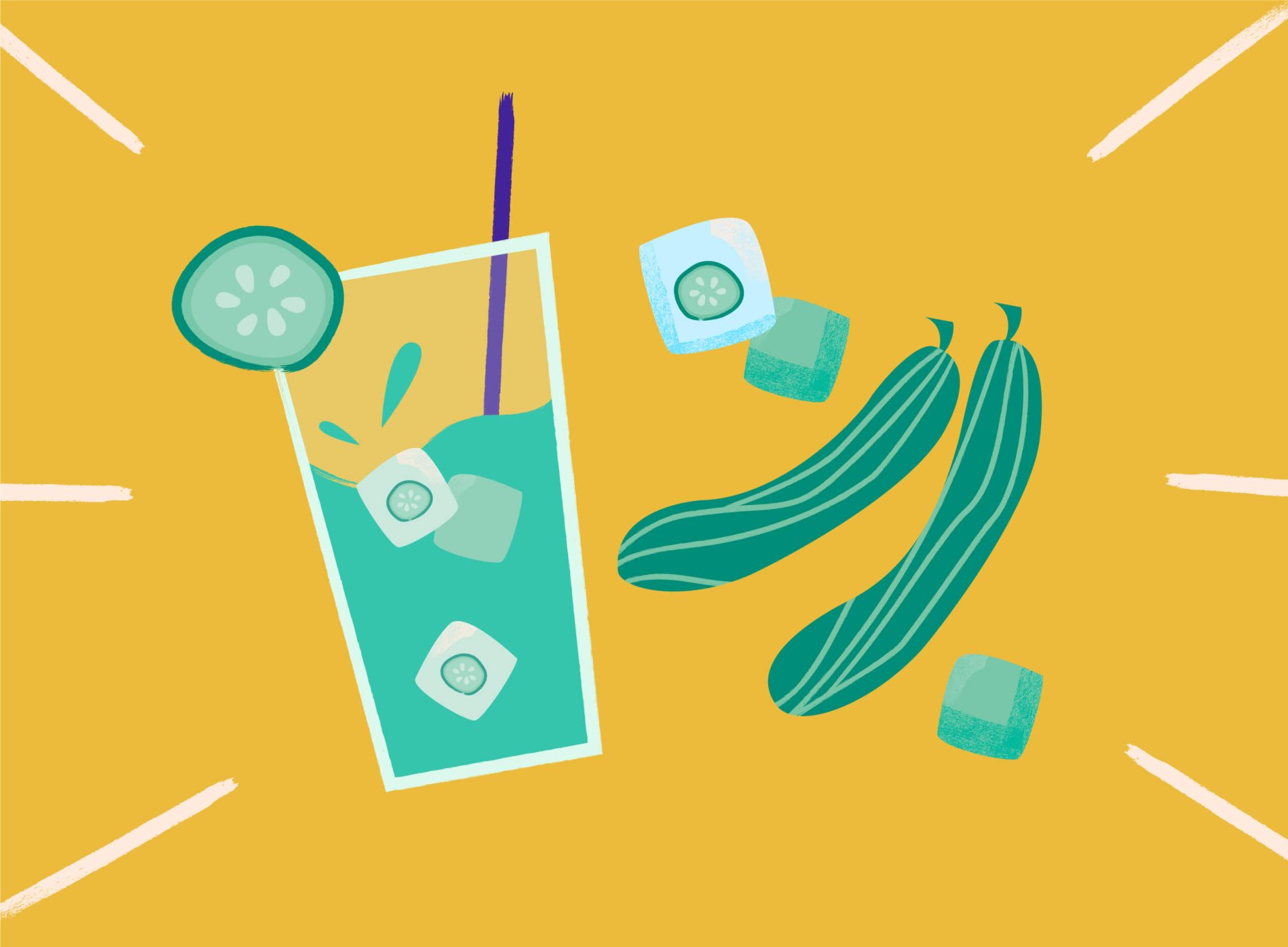 Glaçons de concombre