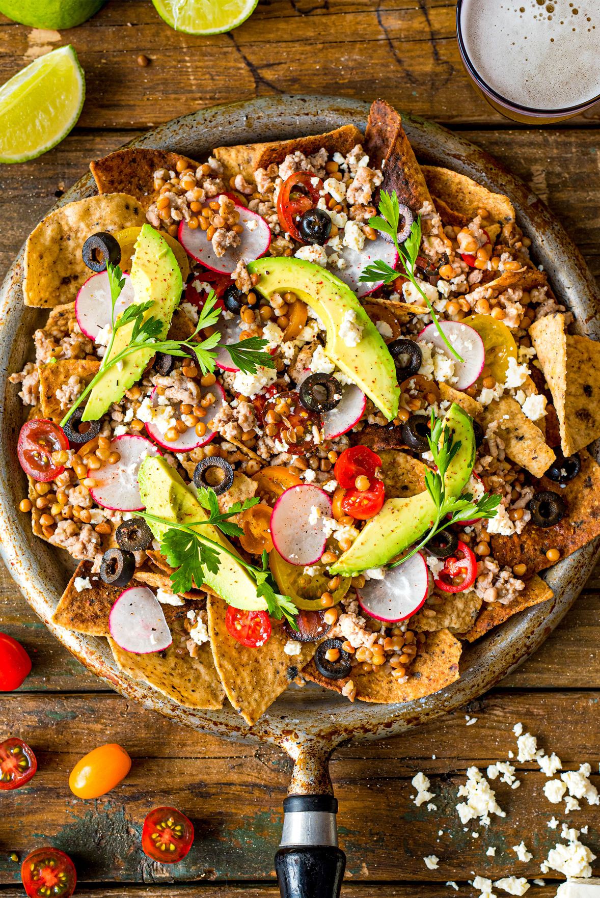 Nachos santé dinde et lentilles