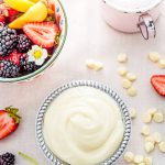 Trempette au chocolat blanc crémeux