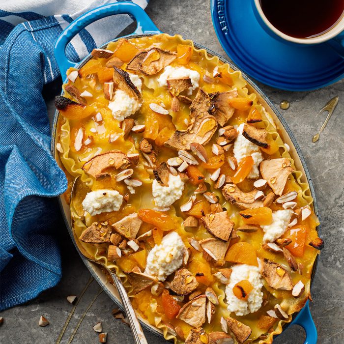 Lasagne sucrée pommes et pêches