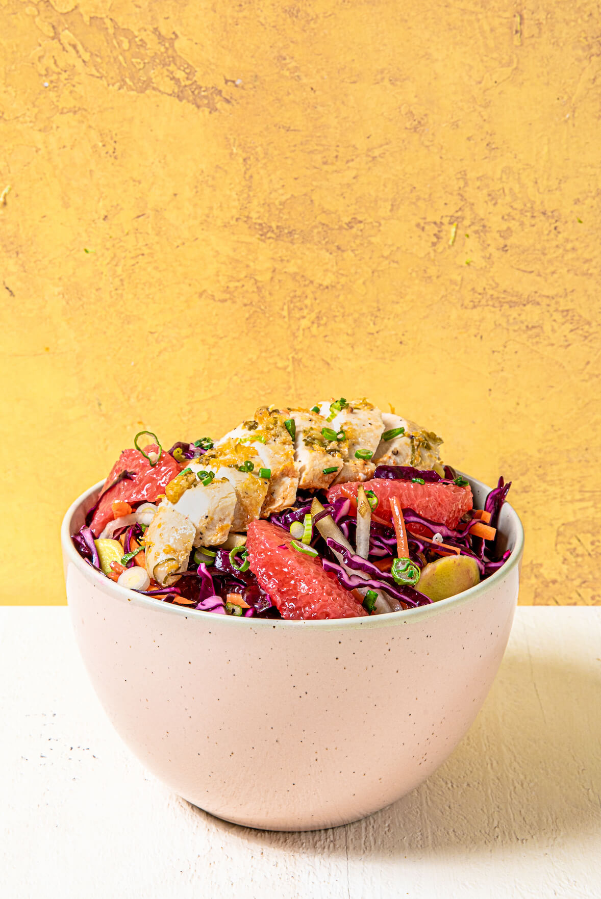 Salade de chou au poulet et au pamplemousse