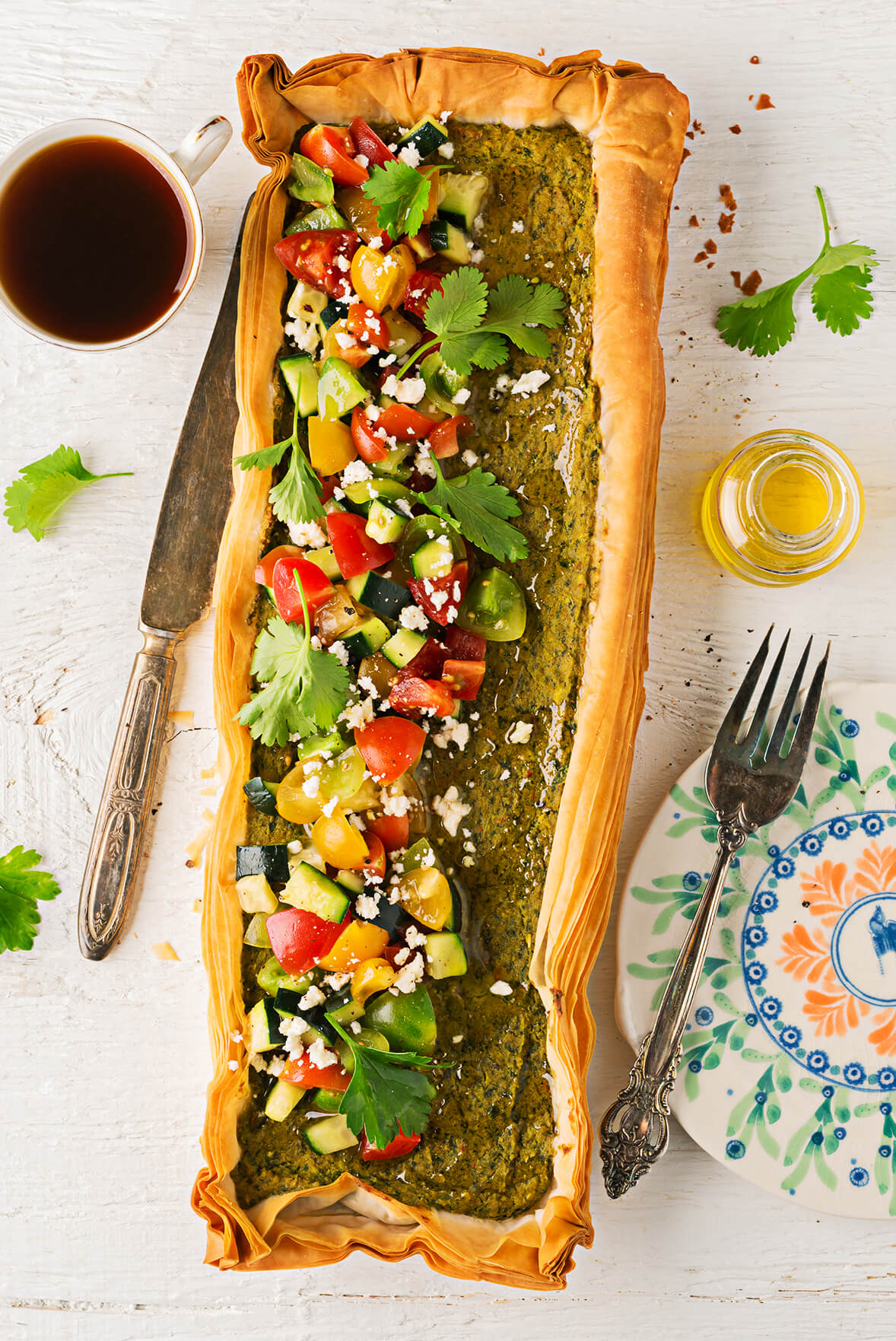 Tarte déjeuner aux falafels et aux tomates