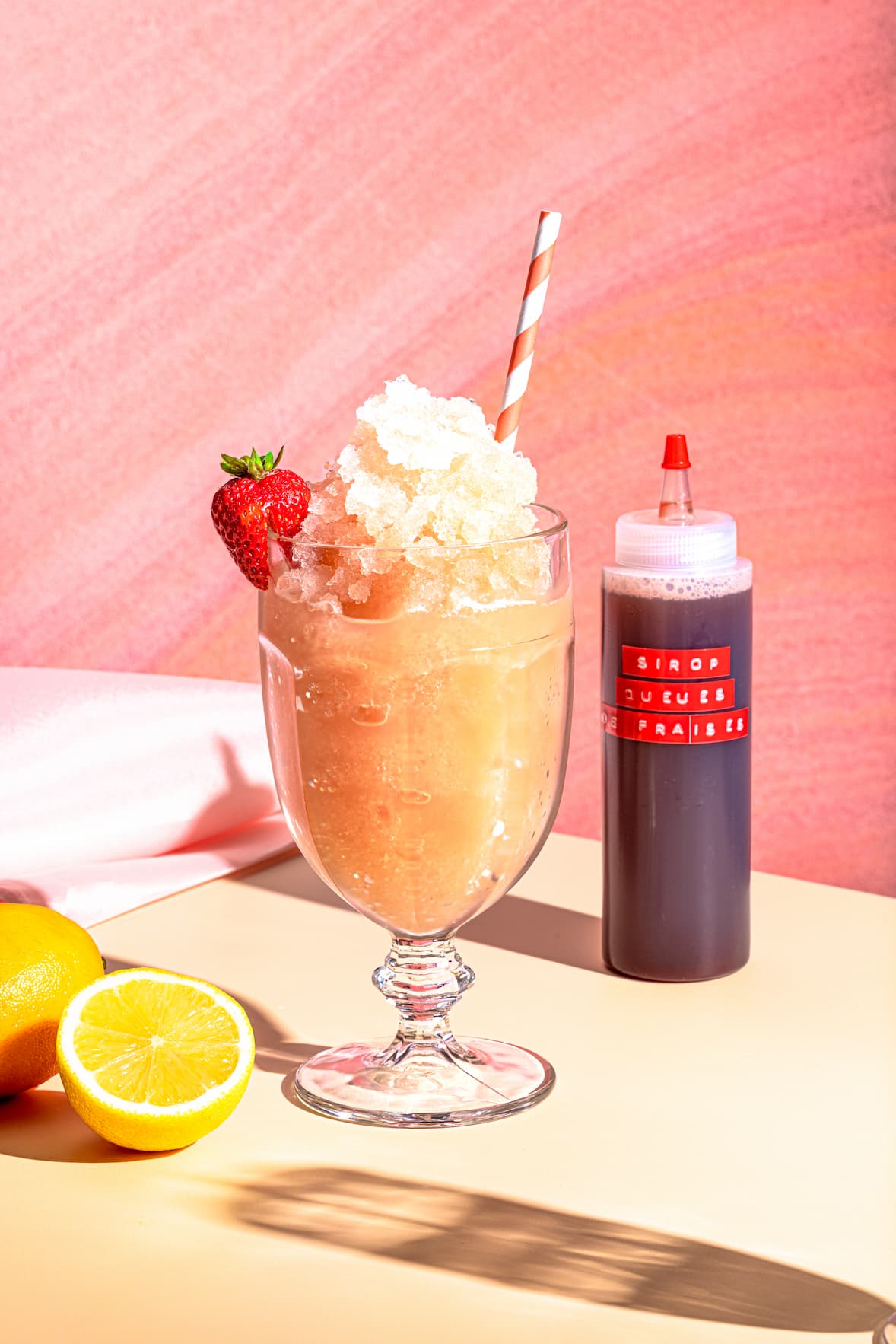 Fraisinade (limonade glacée façon sloche à la fraise)