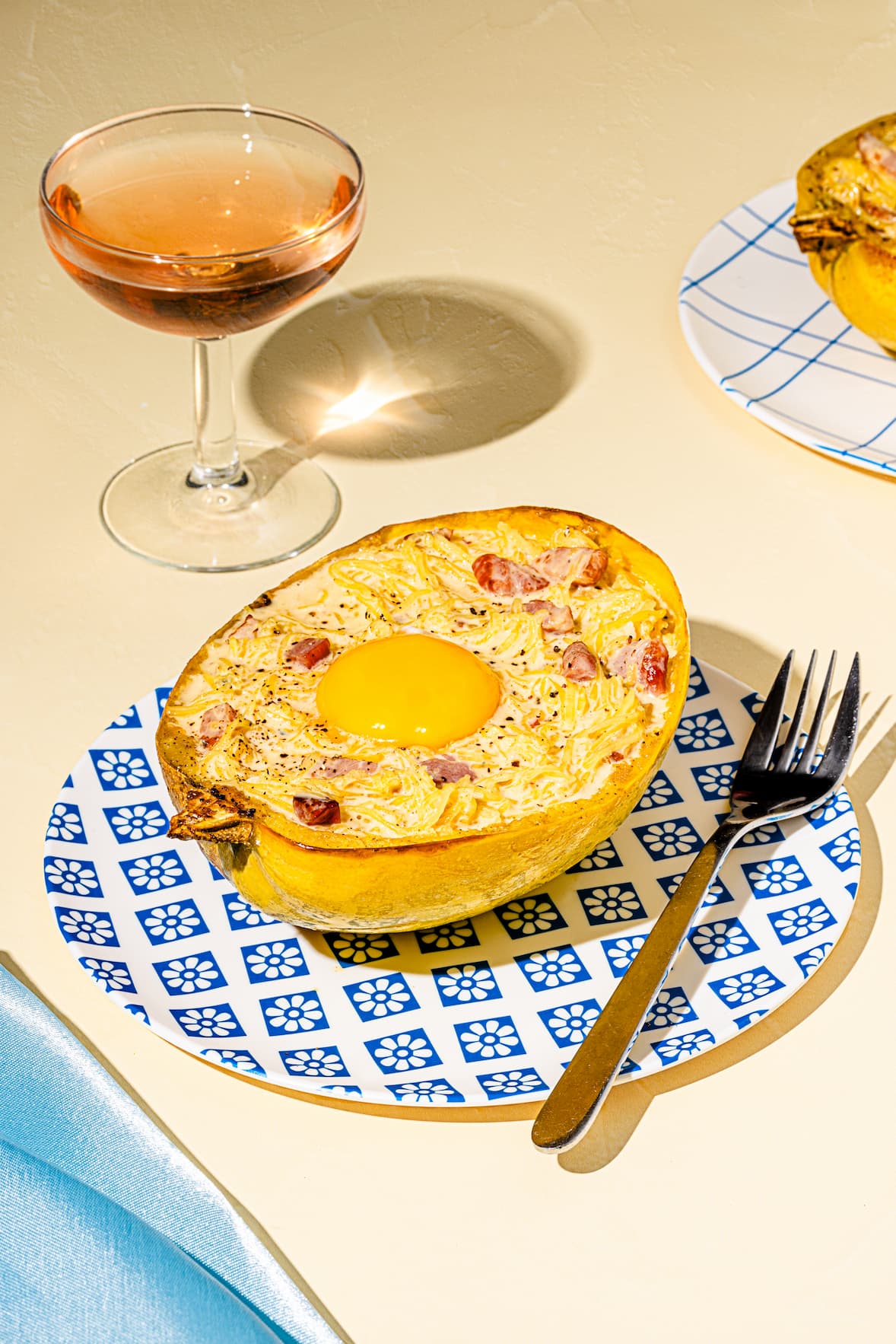 Courge spaghetti carbonara