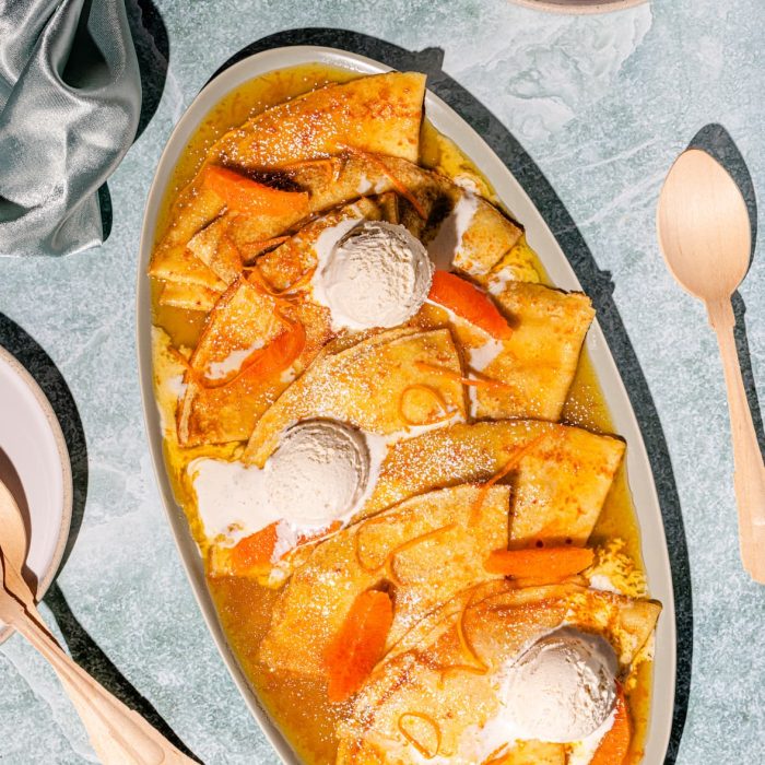 Crêpes Suzette authentiques flambées à la liqueur d’orange