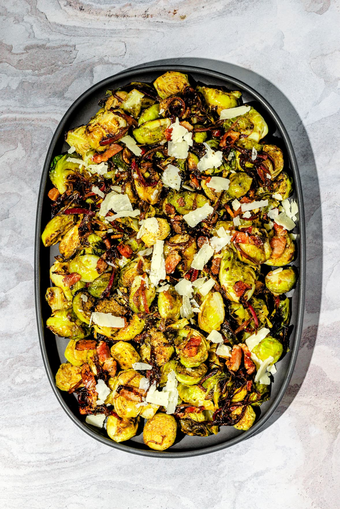 Choux de Bruxelles au four avec bacon