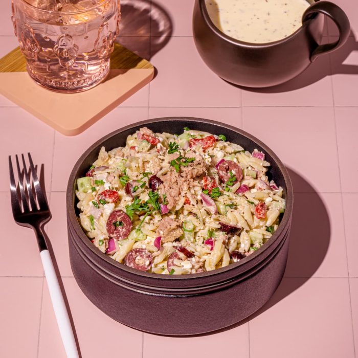 Salade d&rsquo;orzo grecque au thon