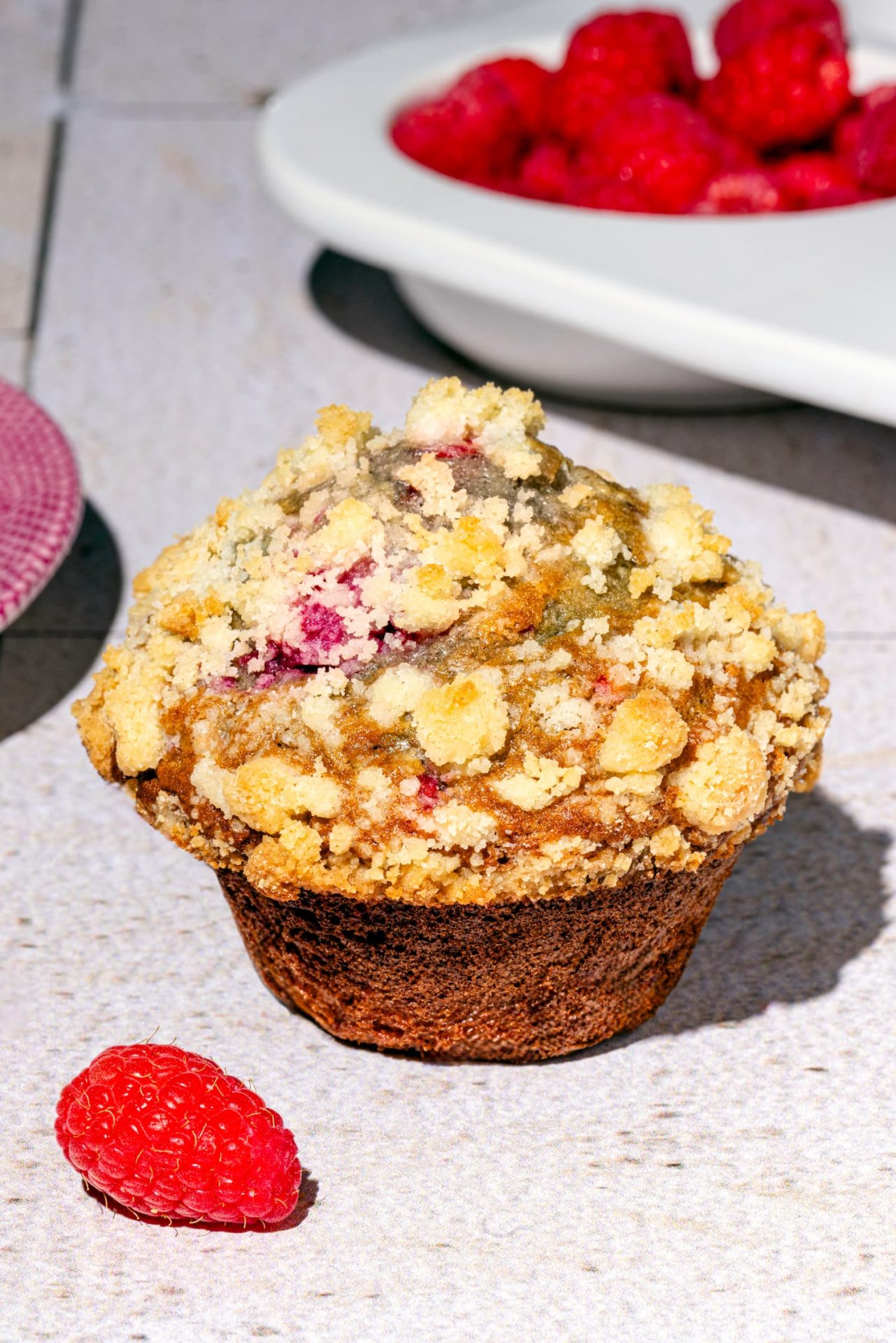 Muffins aux framboises et yogourt grec