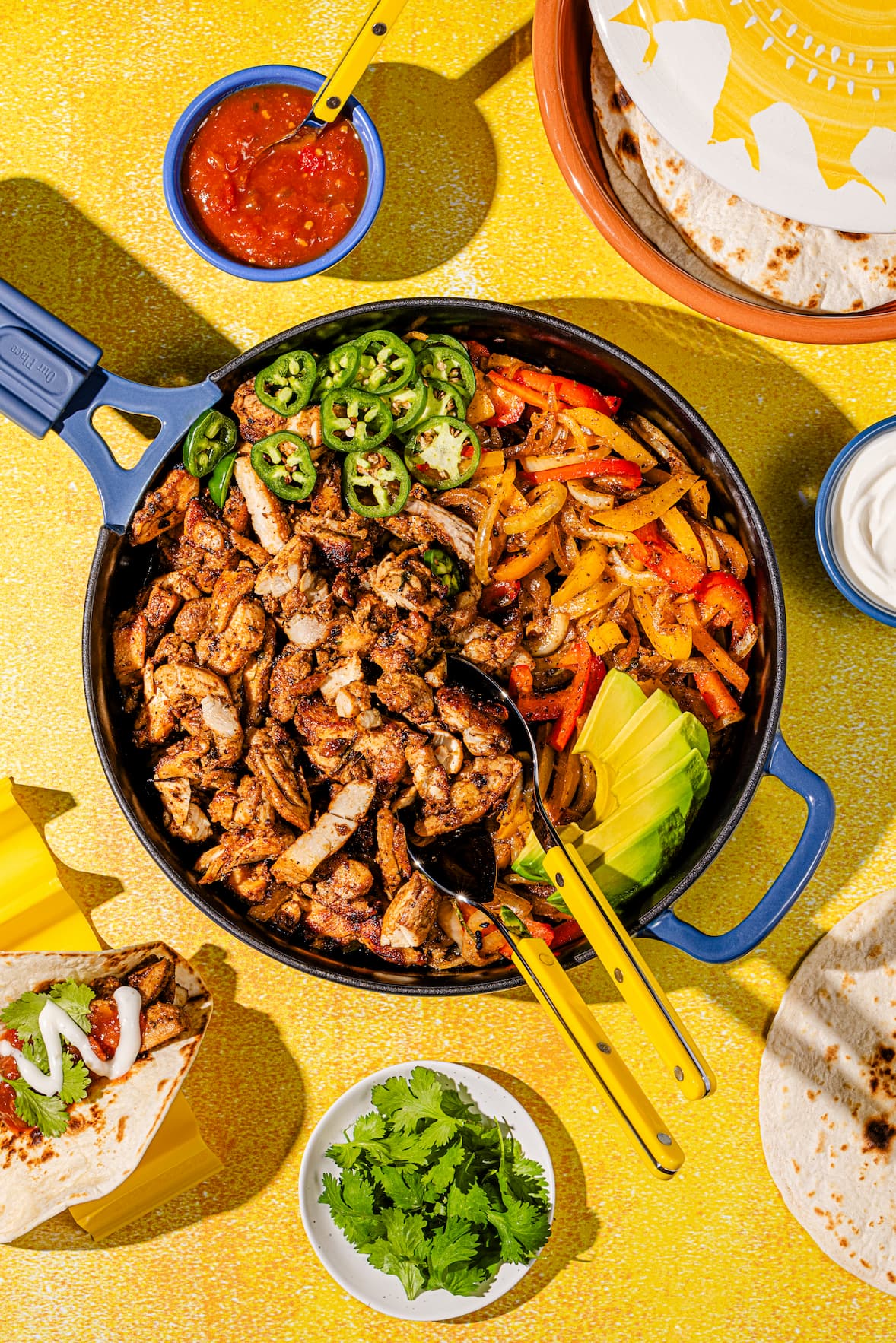 Fajitas au poulet de type sizzling comme au restaurant