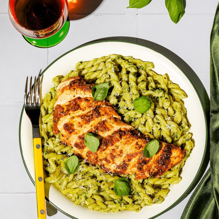 Pâtes au pesto et au poulet