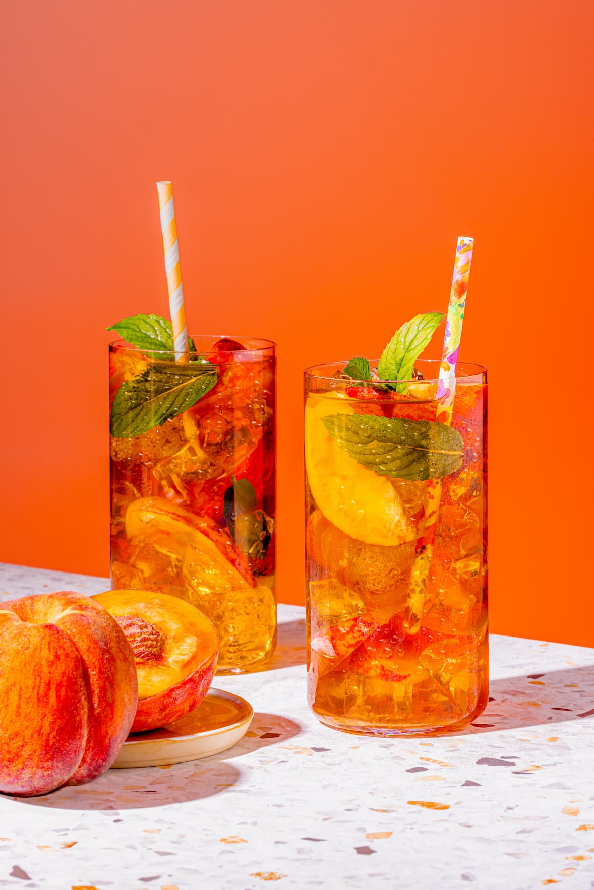 Thé glacé à la pêche