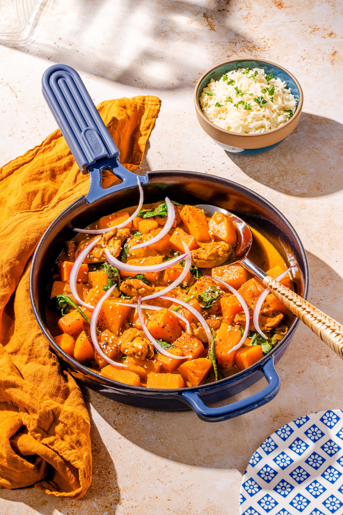 Cari à la courge butternut et au poulet