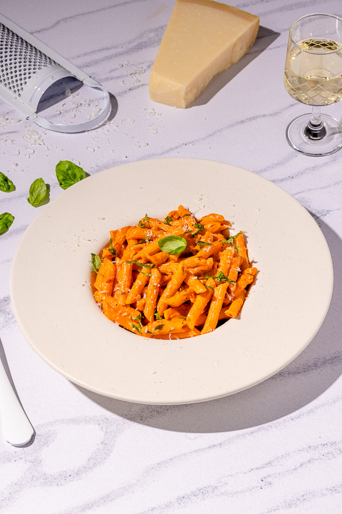 Pâtes sauce rosée