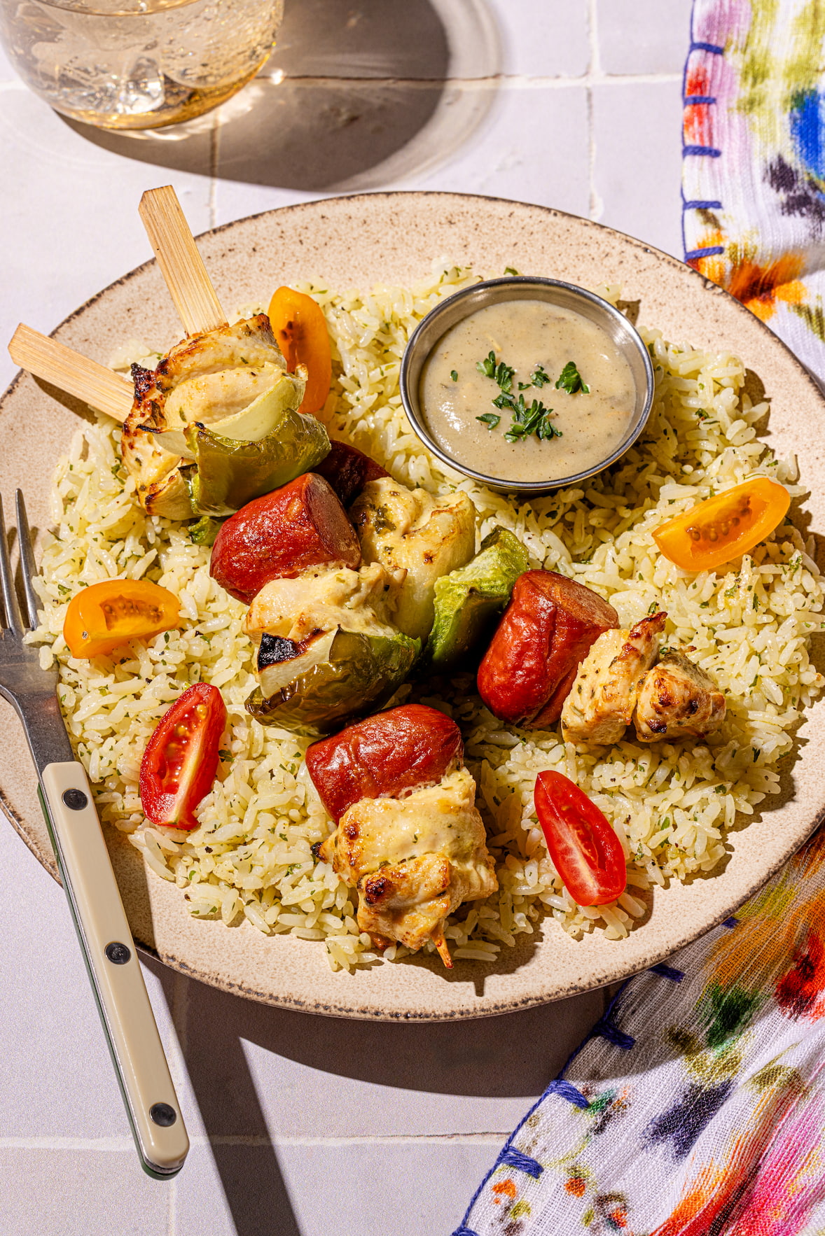 Brochettes de poulet avec saucisses façon Vieux Duluth