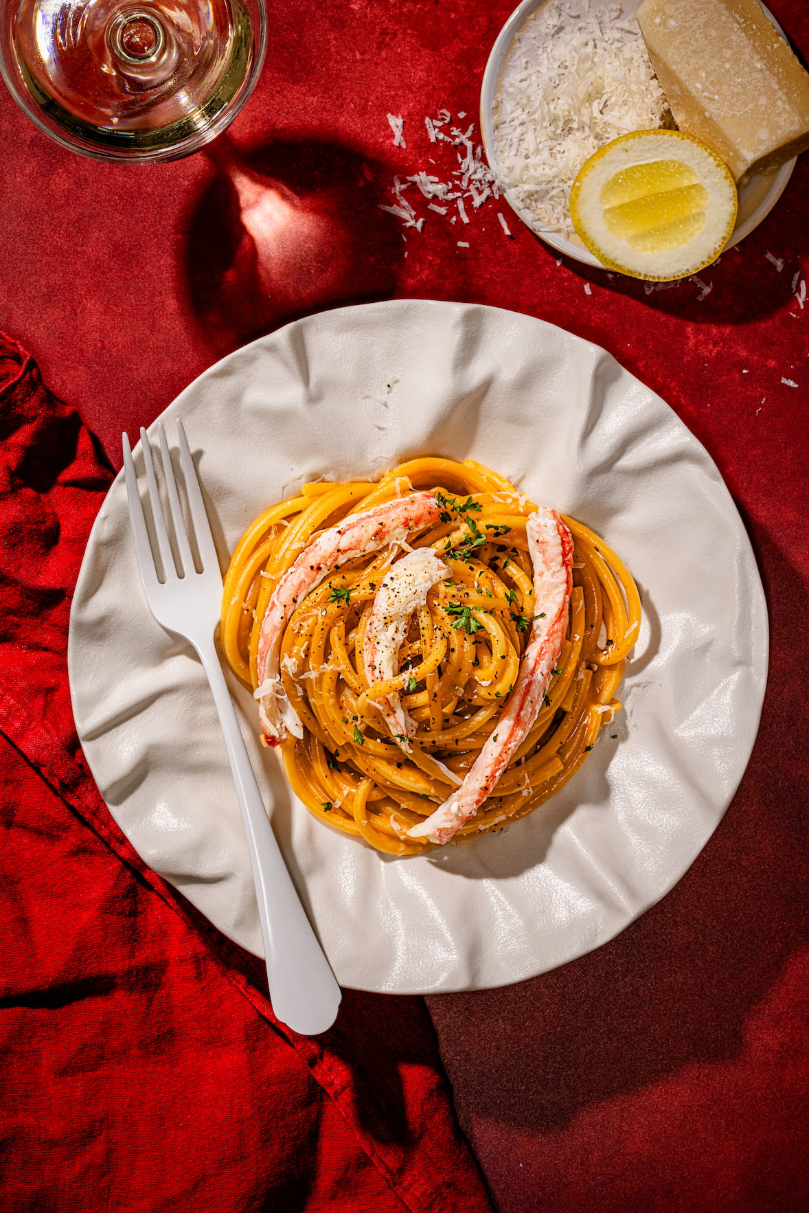 Pâtes à la bisque de crabe crémeuses faciles avec parmesan