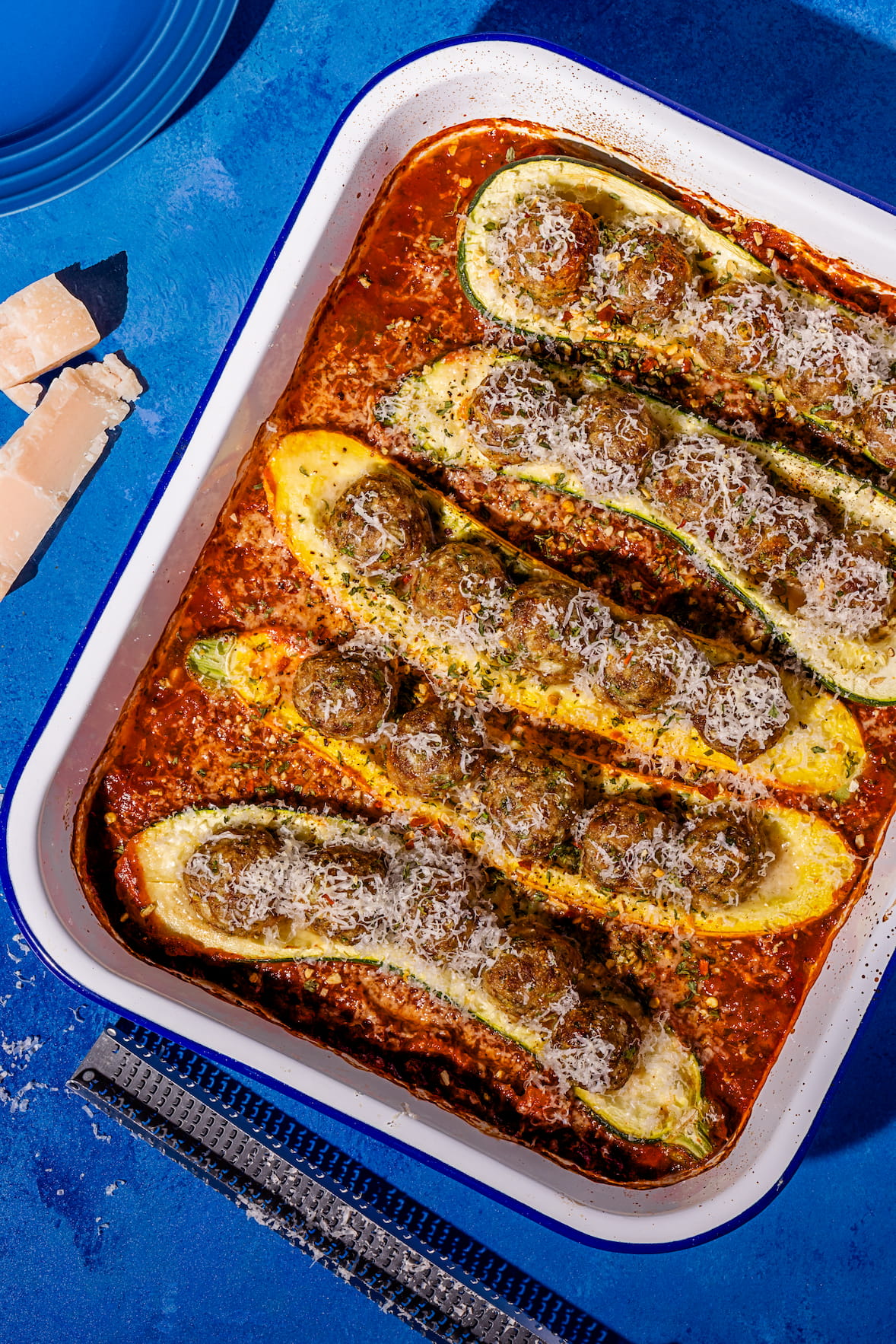 Courgettes farcies aux boulettes