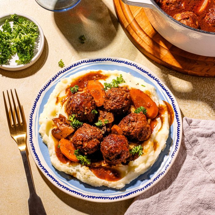 Boulettes de boeuf bourguignonnes