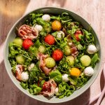 Salade de melons, bocconcini et roquette