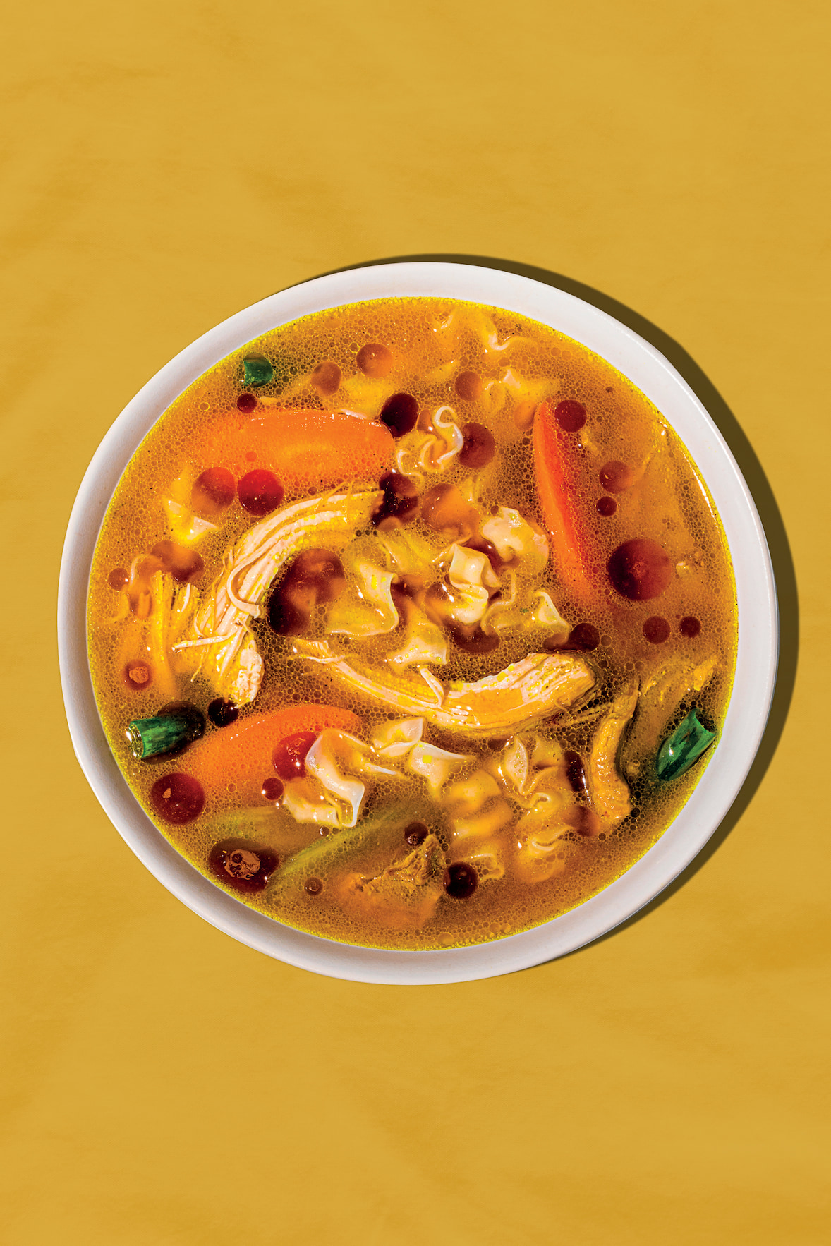 Soupe poulet et nouilles avec ramen