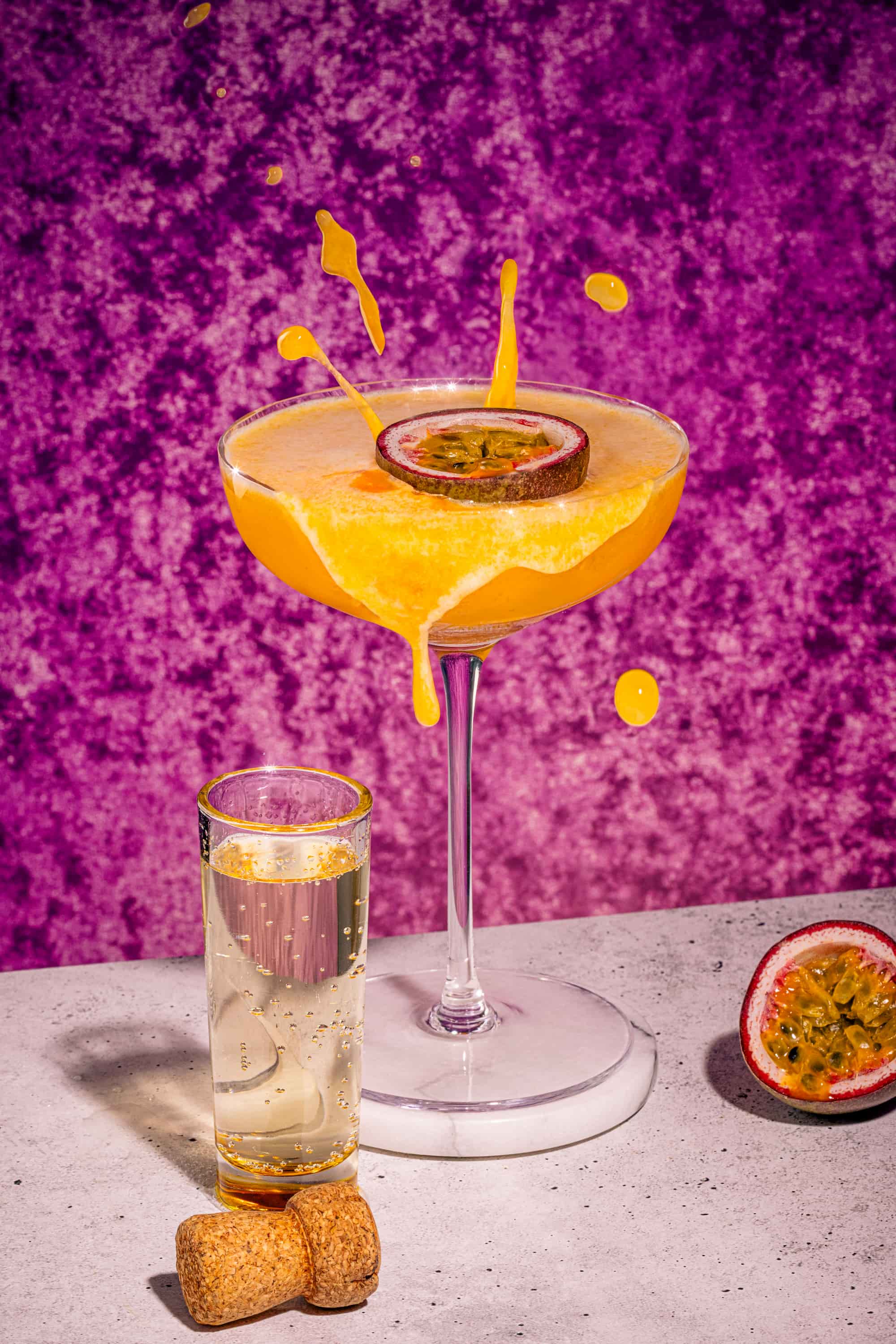 Recette de cocktail porn star martini fruit de la passion avec Prosecco
