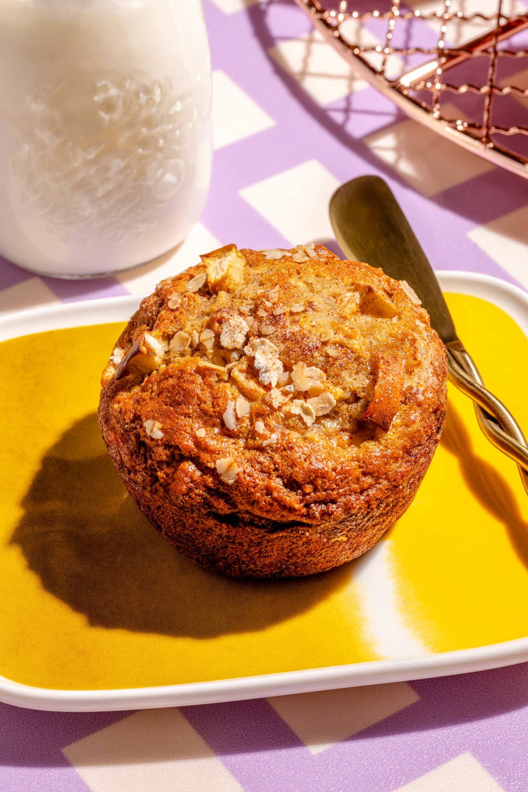 Recette de muffins avoine et pommes moelleux, faciles et rapides