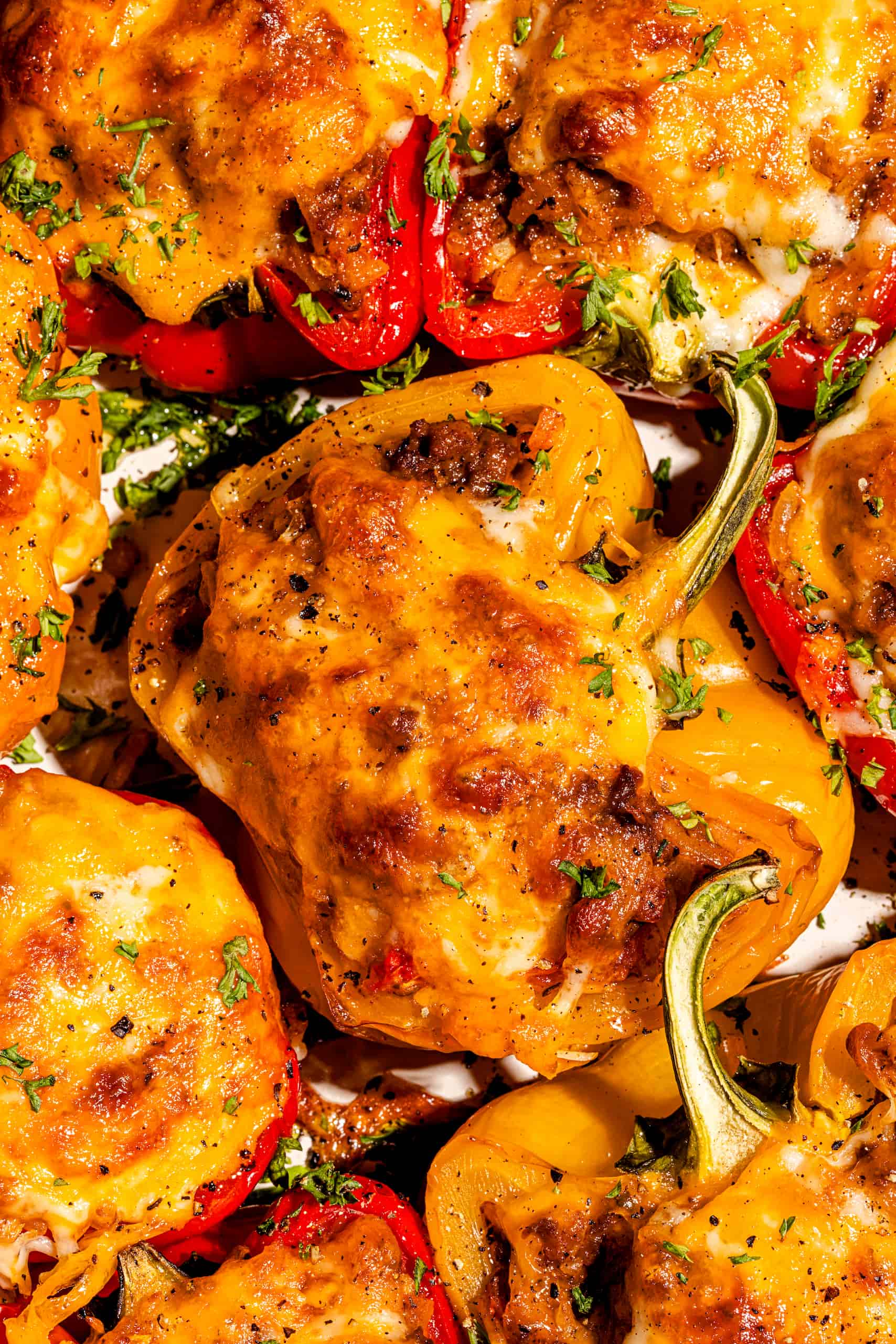 La meilleure recette de poivrons farcis traditionnels gratinés avec boeuf haché et riz