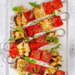 Brochettes halloumi et melon d&rsquo;eau grillé