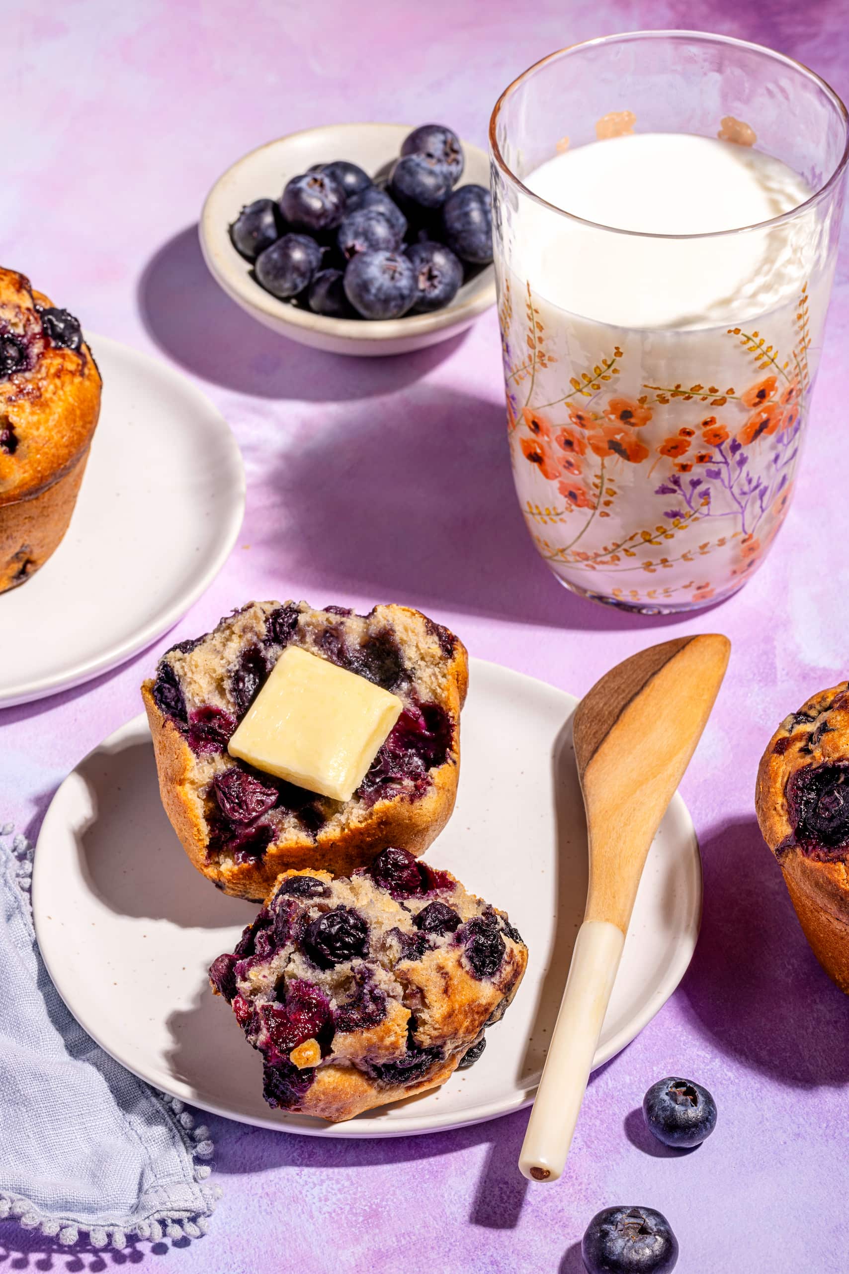 Muffins géants bleuets-citron moelleux maison avec dôme bien levé