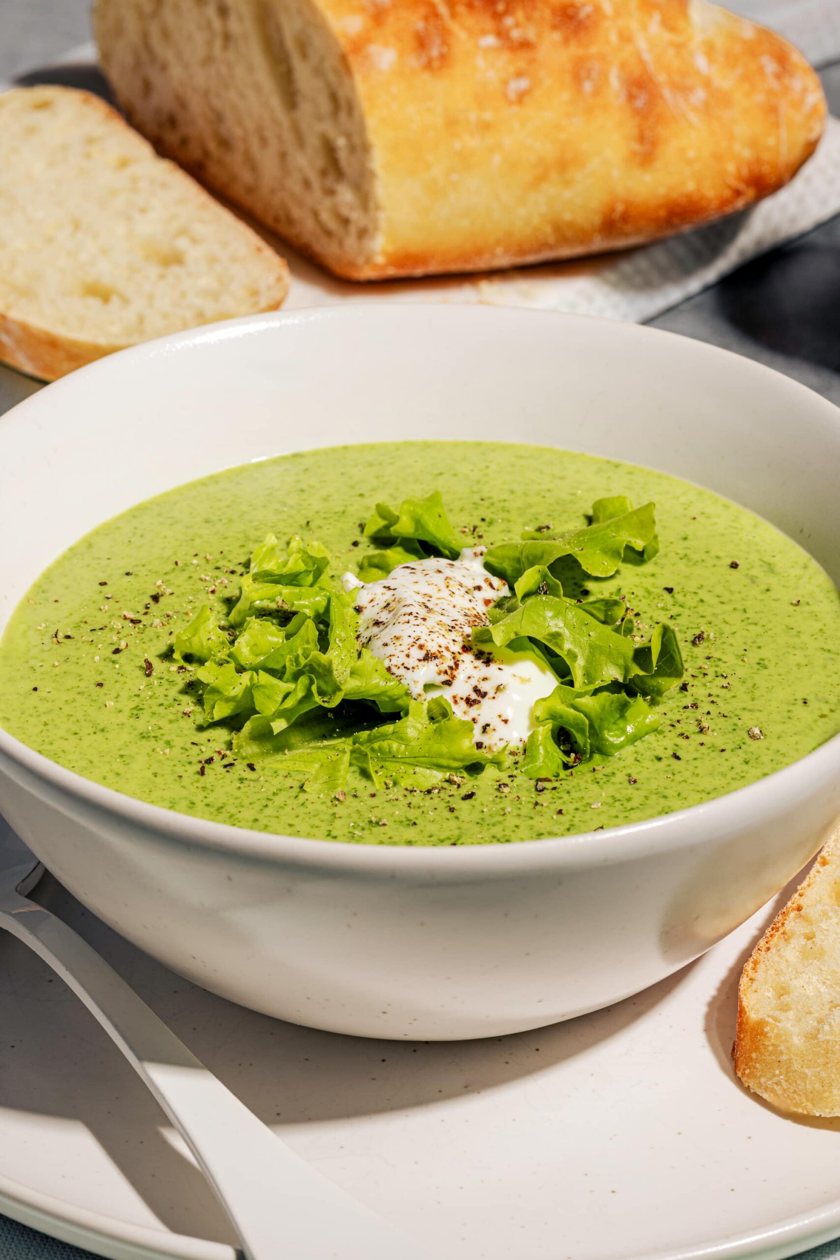 Bol de potage Choisy (velouté de laitue) maison