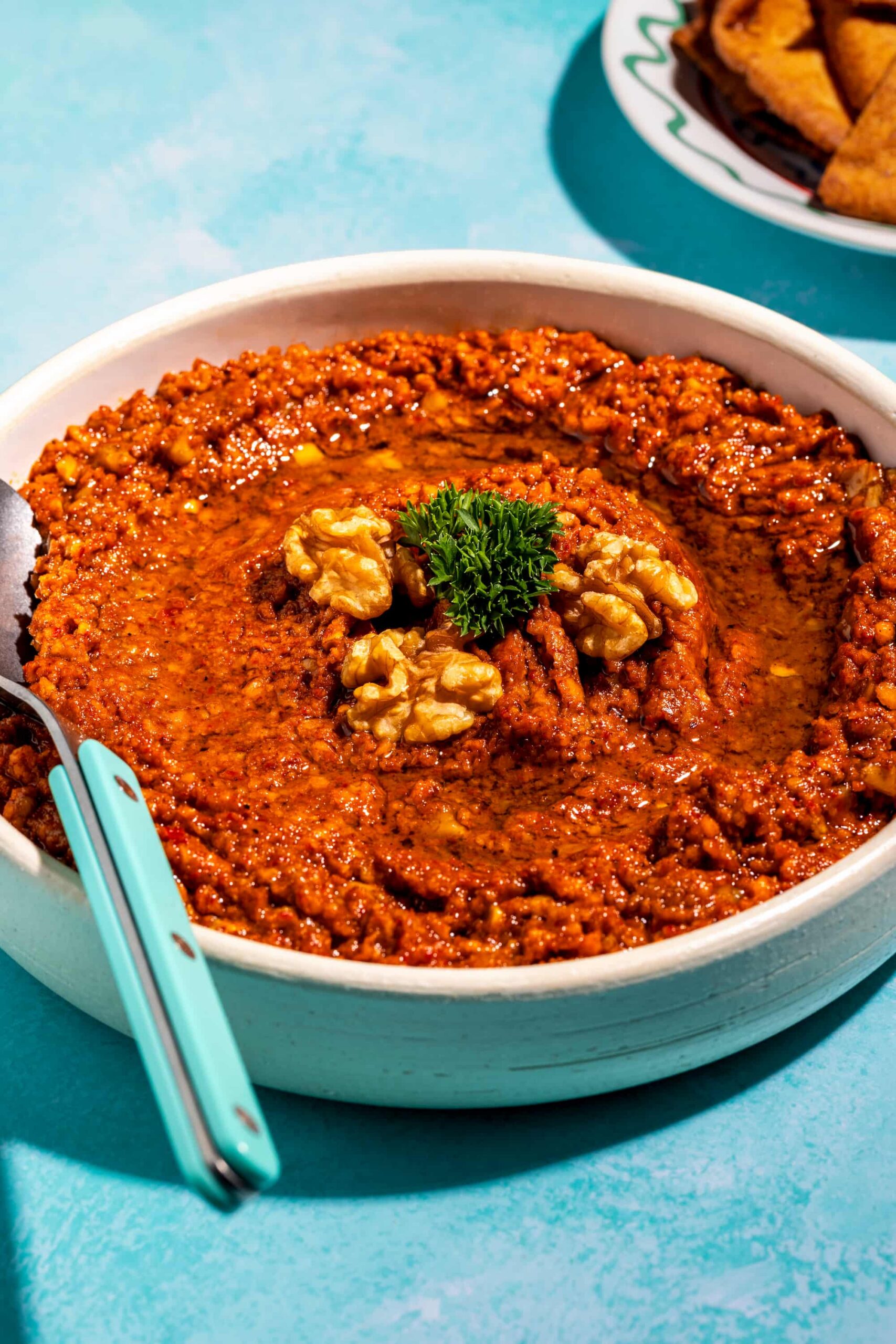 Muhammara facile, trempette libanaise aux poivrons rôtis et noix de Grenoble