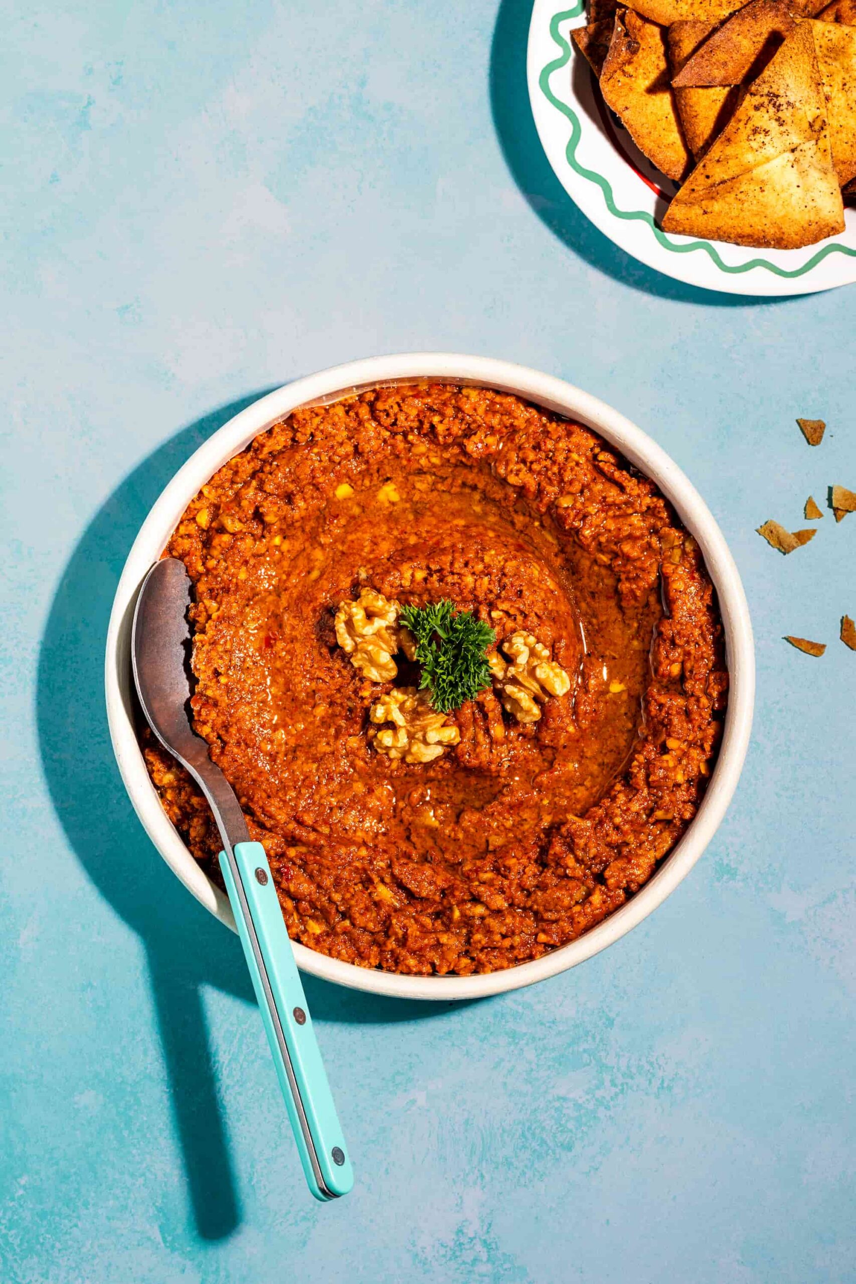 Muhammara facile, trempette libanaise aux poivrons rôtis et noix de Grenoble