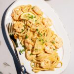 Linguines crémeuses aux crevettes et au parmesan