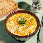 Soupe crémeuse au poulet et au riz