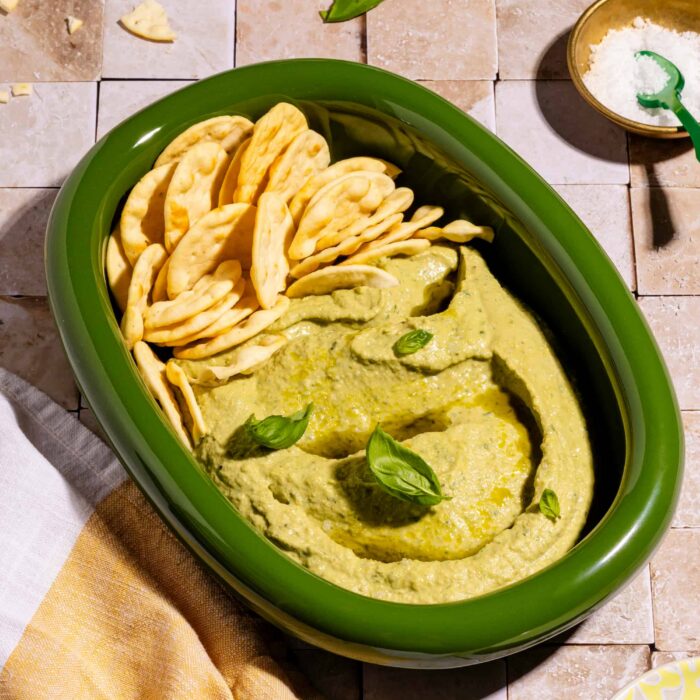 Houmous au basilic