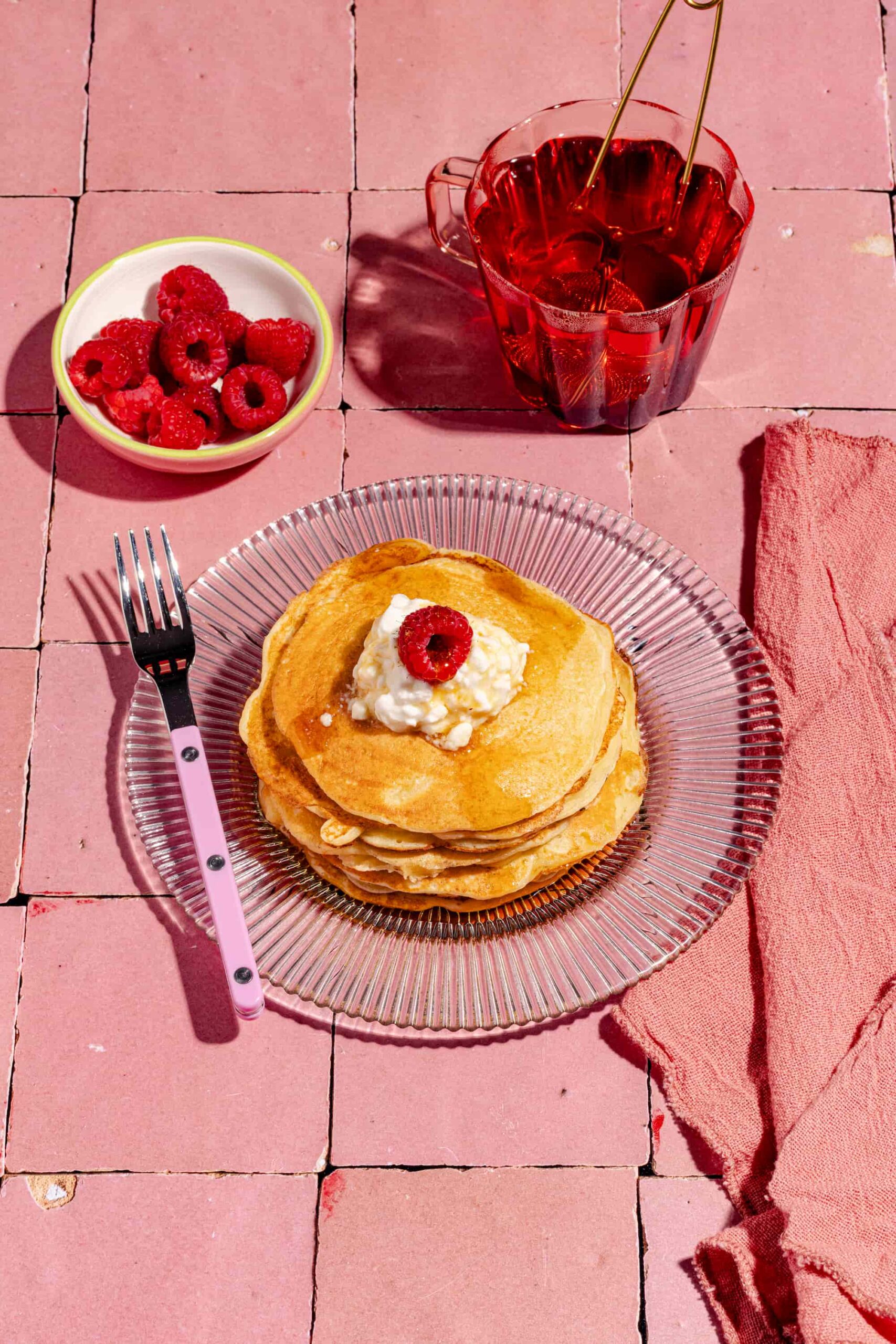 Recette maison de pancakes avec fromage cottage