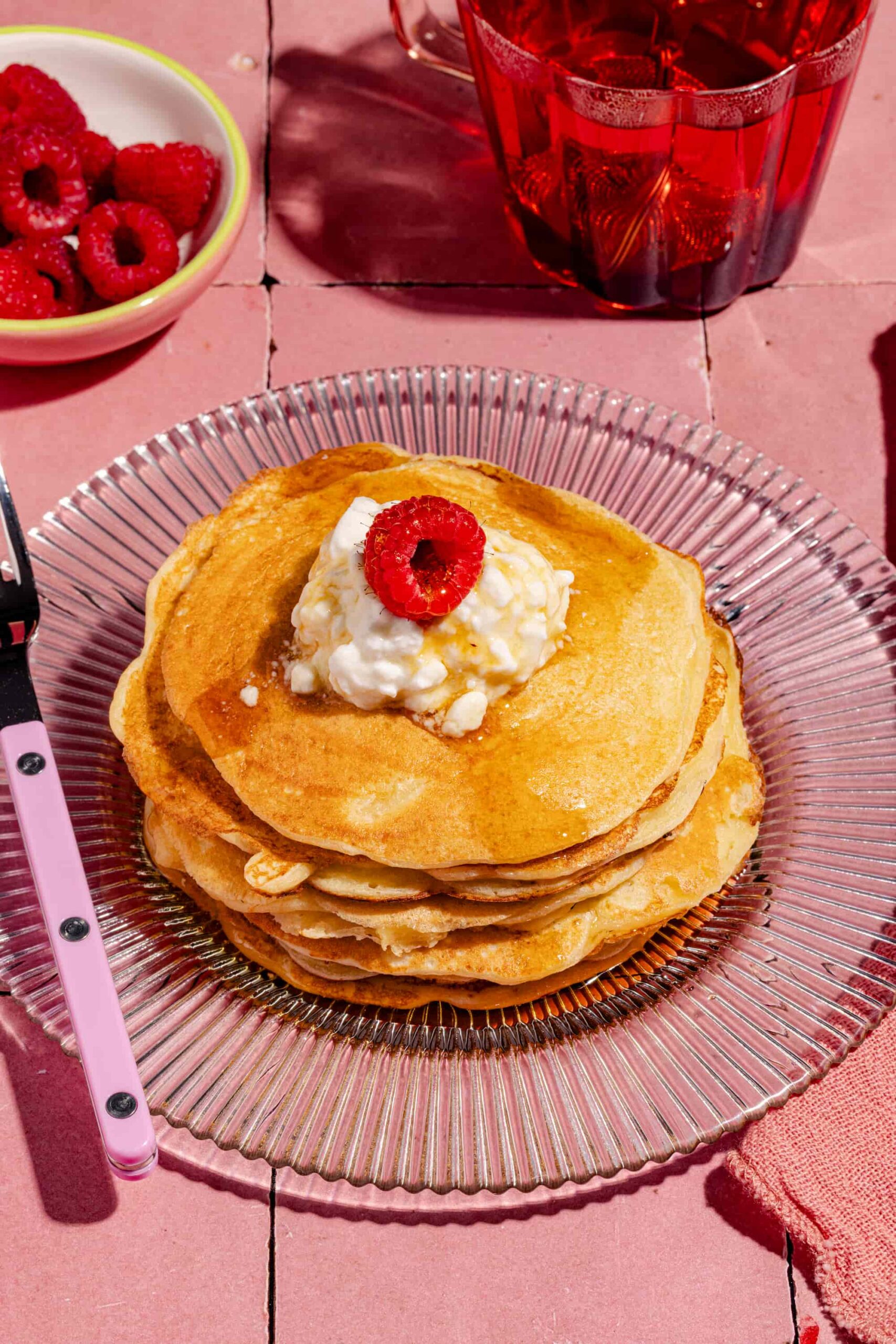 Recette maison de pancakes avec fromage cottage