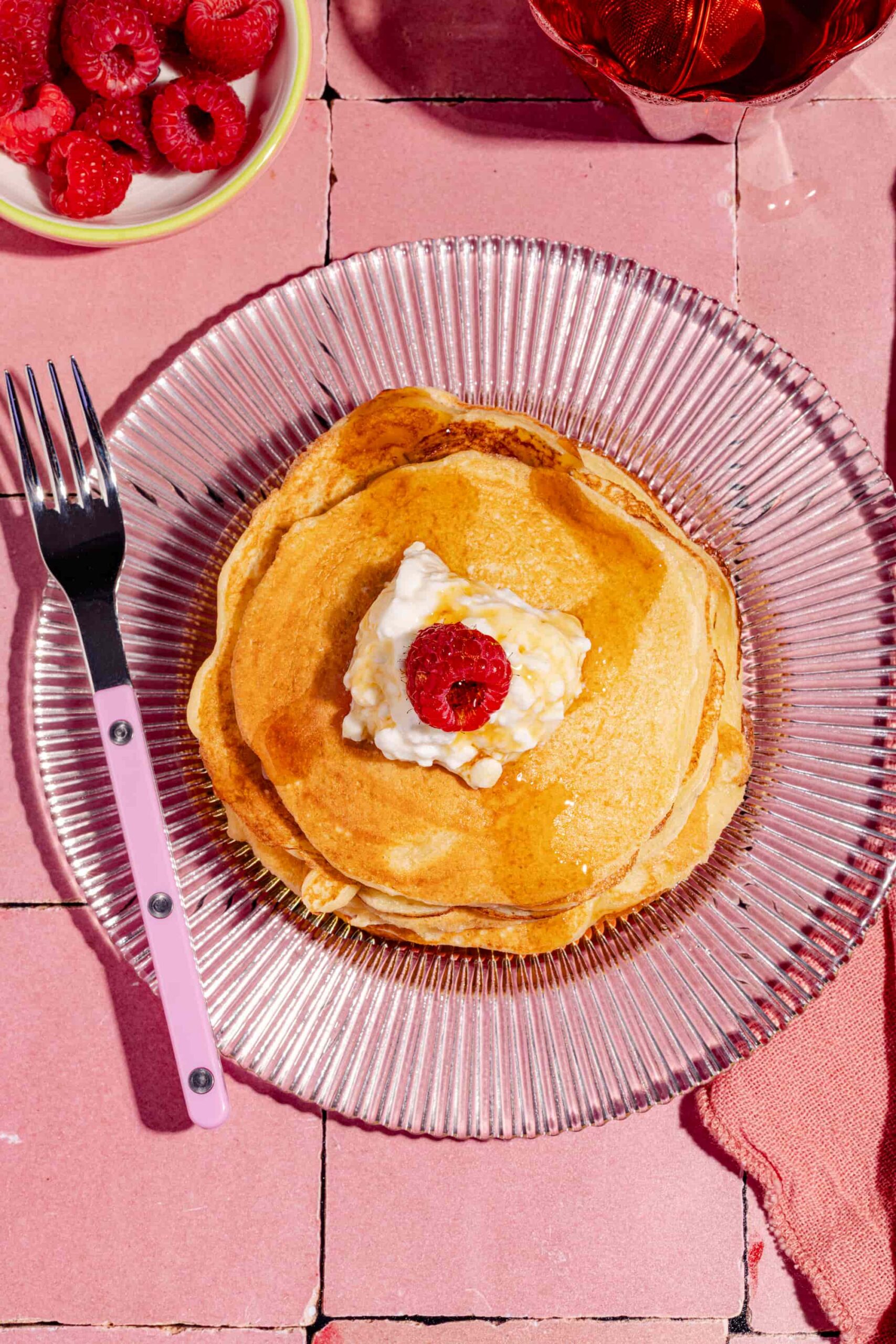 Recette maison de pancakes avec fromage cottage